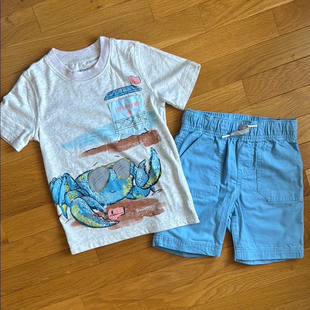 Toddler 2 pc set Crab Lifeguard Outfit